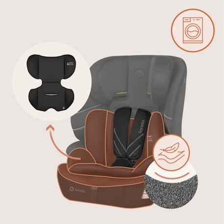 Siège auto évolutif levi fix i-size 76-150 cm avec isofix, groupe 1/2/3 Black carbon+Blue cobalt+Grey stone+Pink baby 6 - vertbaudet enfant 