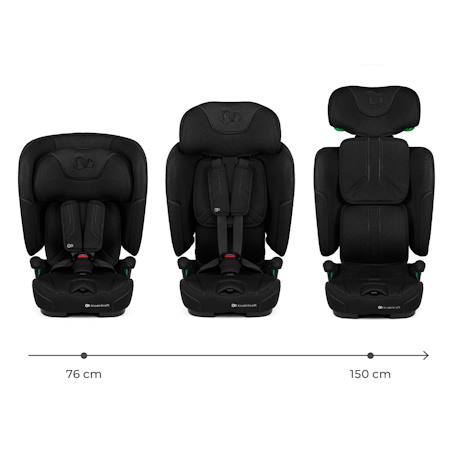 Siège Auto Kinderkraft FIX2GO i-Size avec ISOFIX, SAFERIDE SENSOR, Inclinaison 5 Positions et AIR FLOW Bleu marine+Gris+Noir+Vert 14 - vertbaudet enfant 