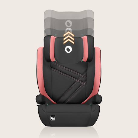 Siège auto hugo i-size 100-150 cm avec isofix et appui-tête à mémoire de forme Black carbon+Black grey+Black red+Pink baby 24 - vertbaudet enfant 