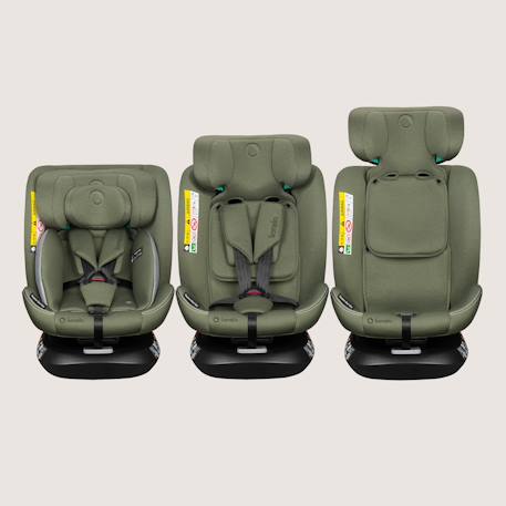 Siège auto bastiaan one i-size 40-150 cm avec isofix et base pivotante 360° Black carbon+Green olive+Grey stone+Pink rose 8 - vertbaudet enfant 