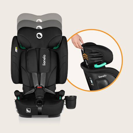 Siège auto pliable nelly i-size 76-150 cm avec isofix et top tether Black carbon+Blue navy+Grey graphite 6 - vertbaudet enfant 