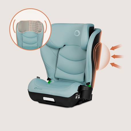 Siège auto neal i-size 100-150 cm avec isofix, assise large et porte-gobelet Black carbon+Blue navy+Green turquoise+Grey concrete+Pink lilac 15 - vertbaudet enfant 