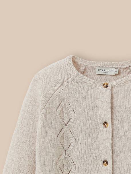 Cardigan  en laine mérinos Ecru chine+Framboise+Marine+Vert 2 - vertbaudet enfant 