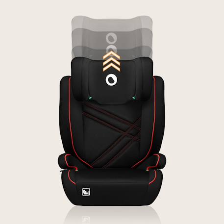 Siège auto hugo i-size 100-150 cm avec isofix et appui-tête à mémoire de forme Black carbon+Black grey+Black red+Pink baby 18 - vertbaudet enfant 