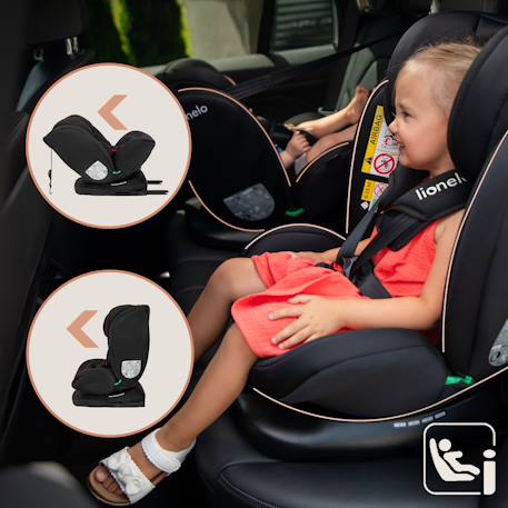 Siège auto pivotant 360° bastiaan i-size 40-150 cm avec isofix et sideprotect Black carbon+Black grey+Black red+Green forest 15 - vertbaudet enfant 