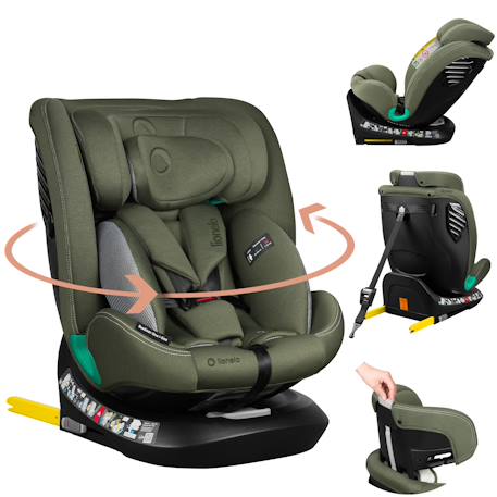 Siège auto bastiaan one i-size 40-150 cm avec isofix et base pivotante 360° Black carbon+Green olive+Grey stone+Pink rose 7 - vertbaudet enfant 