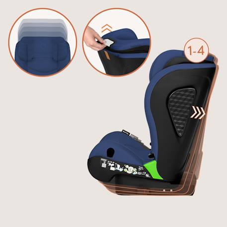 Siège auto neal i-size 100-150 cm avec isofix, assise large et porte-gobelet Black carbon+Blue navy+Green turquoise+Grey concrete+Pink lilac 10 - vertbaudet enfant 