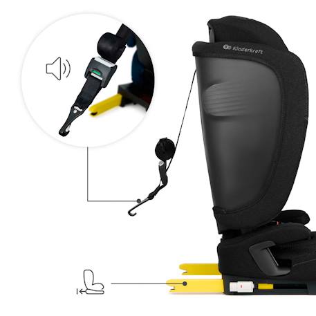 Siège Auto Kinderkraft FIX2GO i-Size avec ISOFIX, SAFERIDE SENSOR, Inclinaison 5 Positions et AIR FLOW Bleu marine+Gris+Noir+Vert 16 - vertbaudet enfant 