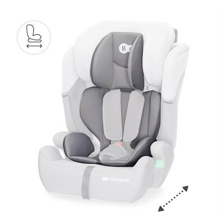 Siège auto Kinderkraft COMFORT UP i-Size 76-150 cm ceinture sécurité + organisateur Gris+Noir+Rose+Vert 4 - vertbaudet enfant 