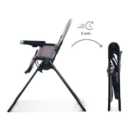 Chaise Haute Bébé Kinderkraft BINCI pliable et compacte avec plateau réglable, harnais 5 points et repose-pieds Beige+Grey+Light grey 8 - vertbaudet enfant 
