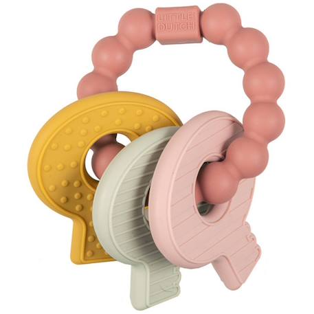 Hochet de dentition trousseau de clefs rose Bleu, jaune, vert d'eau+Rose, jaune, vert d'eau 6 - vertbaudet enfant 
