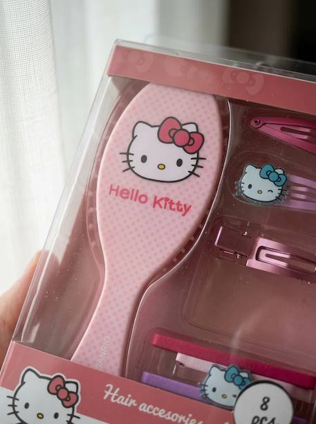 Set cheveux hello kitty fille - brosse, clips et chouchou Rose 4 - vertbaudet enfant 