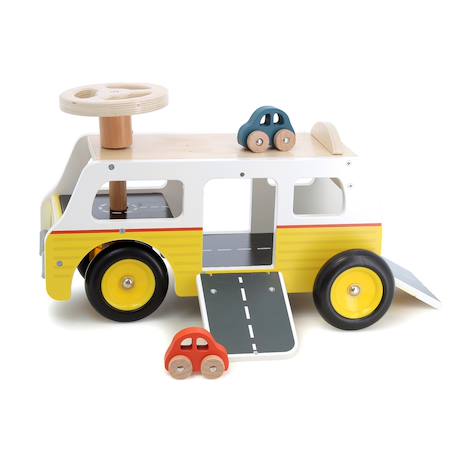 Porteur van garage en bois Jaune 6 - vertbaudet enfant 