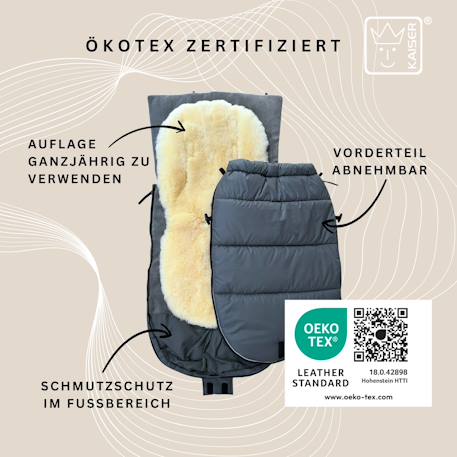Chancelière pour poussette Sheep anthracite 3 - vertbaudet enfant 