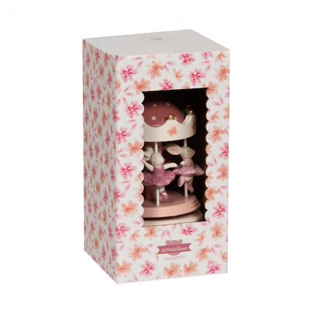 Carrousel musical danseuses ballerines en bois Rose 2 - vertbaudet enfant 