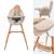 Chaise Haute Kinderkraft FINI 2 2 en 1 avec Plateau Réglable, Harnais 5 Points, Repose-Pieds et Assise en Éco-Cuir Beige+Bleu+Gris+Vert 3 - vertbaudet enfant 