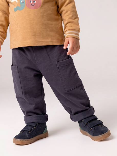 Pantalon bébé garçon doublé polaire anthracite+olive 6 - vertbaudet enfant 
