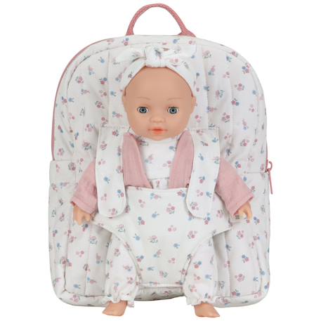 Sac à dos porte bébé pour poupée Rose, bleu, blanc 1 - vertbaudet enfant 