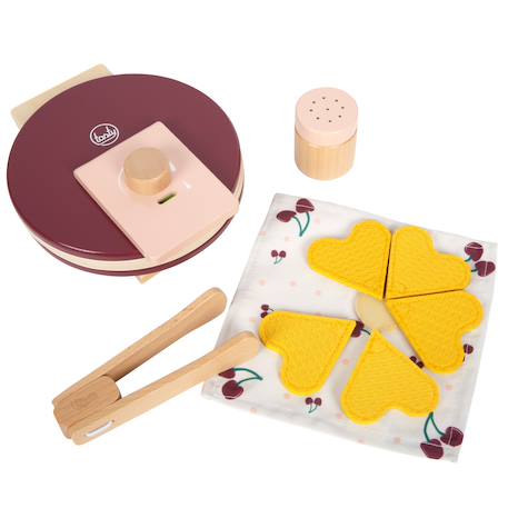 Gaufrier en bois tasty Bleu+Rouge 8 - vertbaudet enfant 