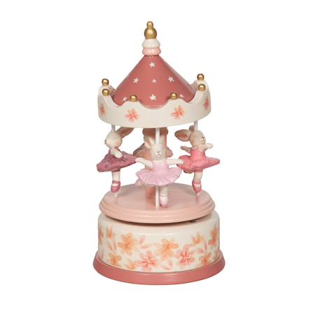 Carrousel musical danseuses ballerines en bois Rose 1 - vertbaudet enfant 