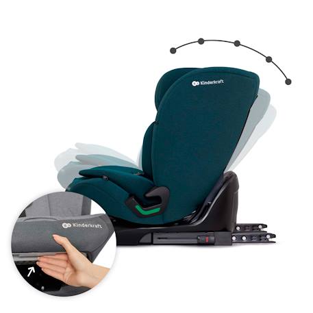 Siège auto Kinderkraft ONETO3 I-SIZE 76-150 cm dossier inclinable 5 positions + organisateur voiture Bordeaux+Gris+Noir+Vert 22 - vertbaudet enfant 