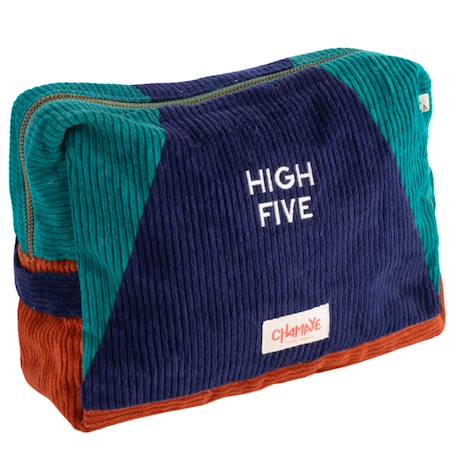 Trousse de toilette en velours high five Bleu marine+Rose 1 - vertbaudet enfant 
