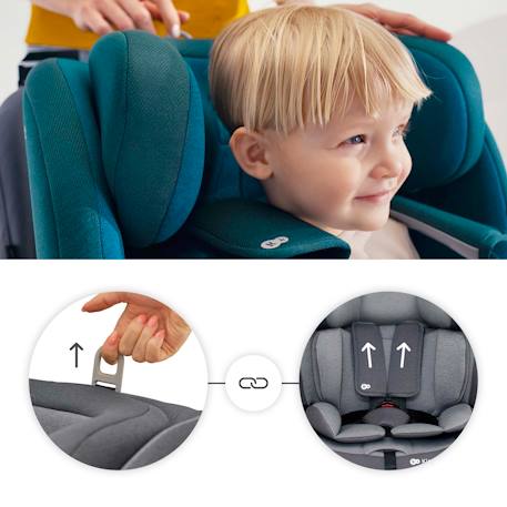 Siège auto Kinderkraft ONETO3 I-SIZE 76-150 cm dossier inclinable 5 positions + organisateur voiture Bordeaux+Gris+Noir+Vert 17 - vertbaudet enfant 