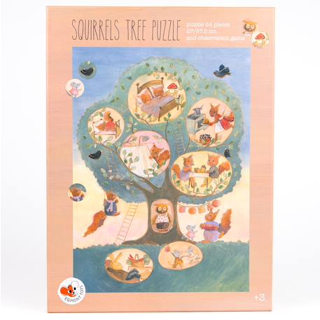 Puzzle l'arbre aux écureuils Beige 1 - vertbaudet enfant 