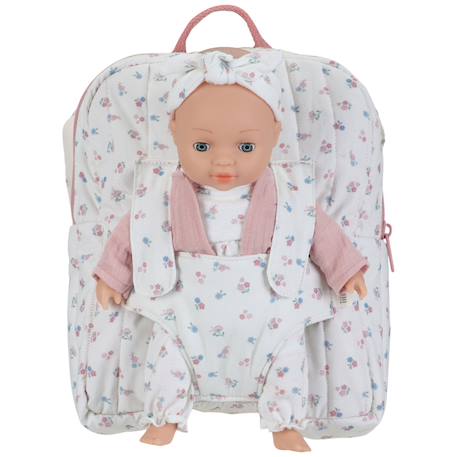 Sac à dos porte bébé pour poupée Rose, bleu, blanc 6 - vertbaudet enfant 