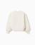 Sweat en coton peigné avec fleur brodée Blanc 3 - vertbaudet enfant 