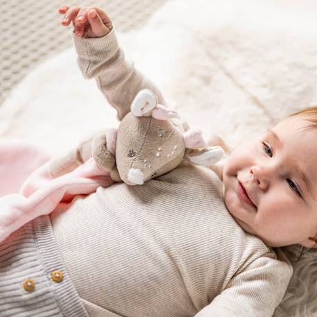 Doudou câlin biche (27 cm) Beige, rose 4 - vertbaudet enfant 