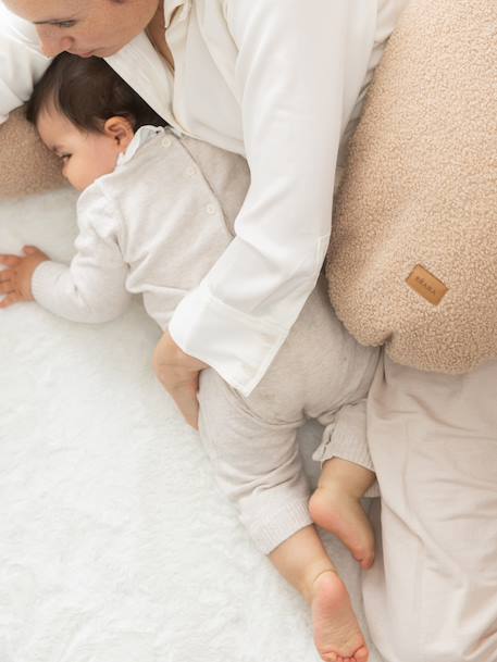 Coussin de maternité et d'allaitement Big Flopsy cacao+Gris chiné+gris imprimé+Lin+marron imprimé+moka 20 - vertbaudet enfant 