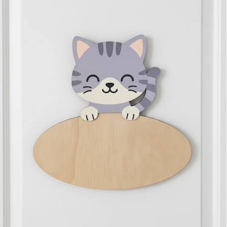 Plaque de porte personnalisable Beige+Blanc+Bleu+Gris+Jaune+Marron+Orange+Rose+Violet 14 - vertbaudet enfant 