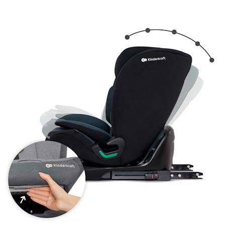Siège auto Kinderkraft ONETO3 I-SIZE 76-150 cm dossier inclinable 5 positions + organisateur voiture Bordeaux+Gris+Noir+Vert 16 - vertbaudet enfant 