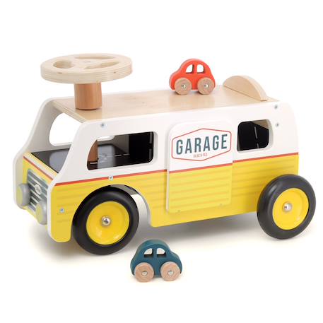 Porteur van garage en bois Jaune 2 - vertbaudet enfant 