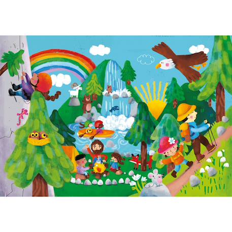 Livre puzzles en bois Bleu+Jaune+Orange 6 - vertbaudet enfant 