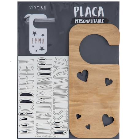 Accroche-porte personnalisable cœurs Beige+Blanc 2 - vertbaudet enfant 