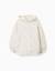 Sweat en coton peigné à capuche et motif floral Blanc 1 - vertbaudet enfant 
