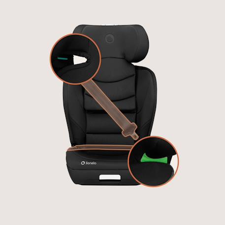 Siège auto neal i-size 100-150 cm avec isofix, assise large et porte-gobelet Black carbon+Blue navy+Green turquoise+Grey concrete+Pink lilac 5 - vertbaudet enfant 