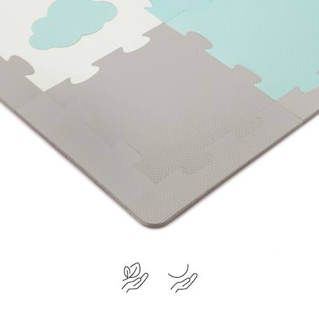 Tapis Mousse Puzzle 3D Kinderkraft LUNO SHAPES avec 30 Puzzles Modulables, Surface Antidérapante et Formes 3D Jaune+Menthe 11 - vertbaudet enfant 