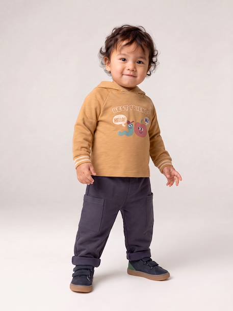 Pantalon bébé garçon doublé polaire anthracite+olive 1 - vertbaudet enfant 