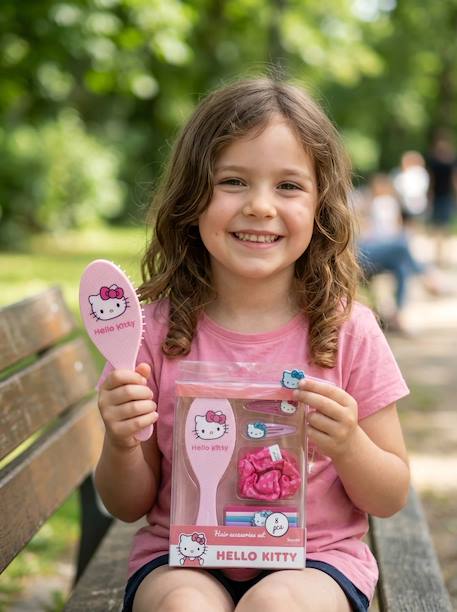 Set cheveux hello kitty fille - brosse, clips et chouchou Rose 2 - vertbaudet enfant 