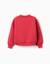 Sweat en coton peigné avec imprimé en relief de fleurs Rouge 2 - vertbaudet enfant 