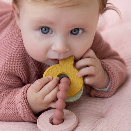 Hochet de dentition trousseau de clefs rose Bleu, jaune, vert d'eau+Rose, jaune, vert d'eau 10 - vertbaudet enfant 