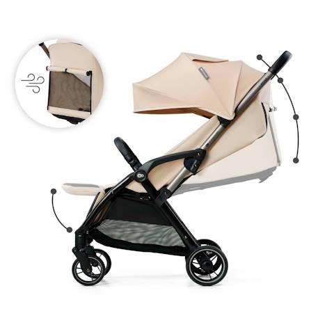 Poussette Kinderkraft APINO légère et compacte avec pliage automatique, dossier inclinable et roues increvables Beige+Gris+Noir 5 - vertbaudet enfant 