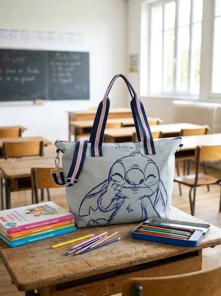 Grand sac cabas stitch enfant Gris 1 - vertbaudet enfant 