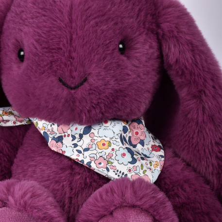 Peluche lapin fleurette 25 cm Blanc+Bleu+Orange+Rose+Violet 26 - vertbaudet enfant 