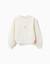 Sweat en coton peigné avec fleur brodée Blanc 2 - vertbaudet enfant 