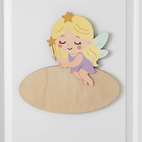 Plaque de porte personnalisable Beige+Blanc+Bleu+Gris+Jaune+Marron+Orange+Rose+Violet 33 - vertbaudet enfant 