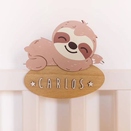 Plaque de porte personnalisable Beige+Blanc+Bleu+Gris+Jaune+Marron+Orange+Rose+Violet 3 - vertbaudet enfant 